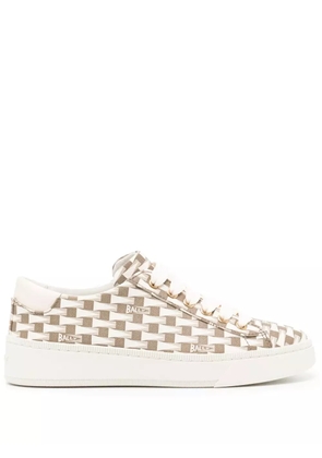 Bally geometric-print leather sneakers - Brown