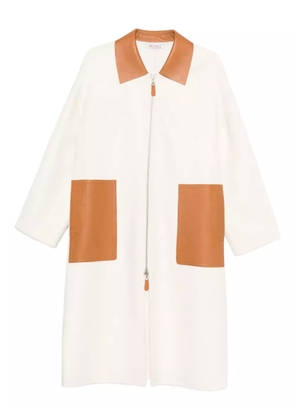 Liska leather-trim coat - Neutrals