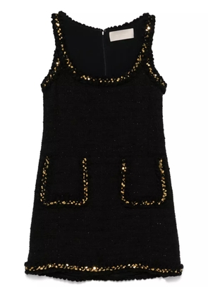 Elie Saab embroidered tweed mini dress - Black