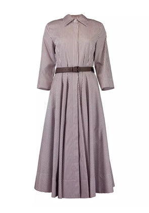 Michael Kors Collection striped belted shirt dress - White