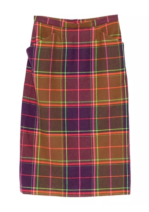 Anna Sui plaid-pattern midi skirt - Purple