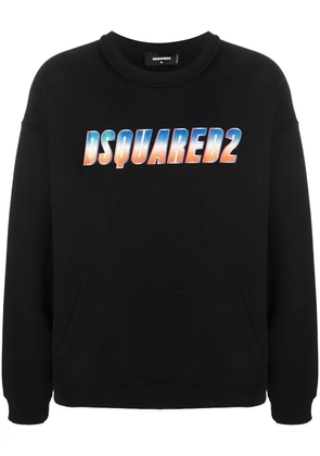 DSQUARED2 glittery logo crew neck sweatshirt - Black