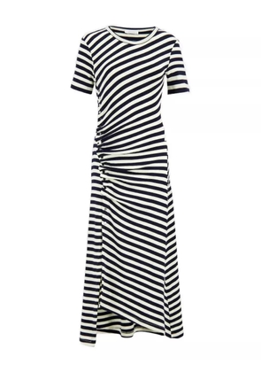 Rabanne striped gathered midi dress - Black