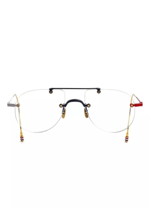 Thom Browne Eyewear pilot-frame glasses - Gold