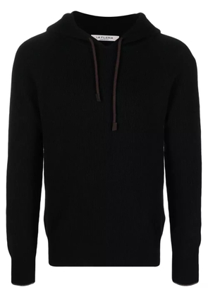 Fileria ribbed-knit virgin wool-blend hoodie - Black