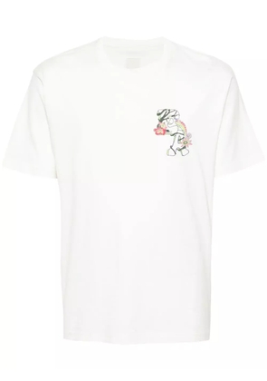 Emporio Armani monogram-print cotton T-shirt - Neutrals