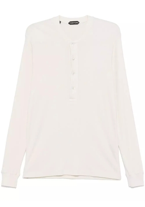 TOM FORD ribbed Henley top - Neutrals
