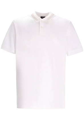 BOSS striped-collar polo shirt - White