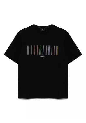 PS Paul Smith Stitch Stripe-print cotton T-shirt - Black