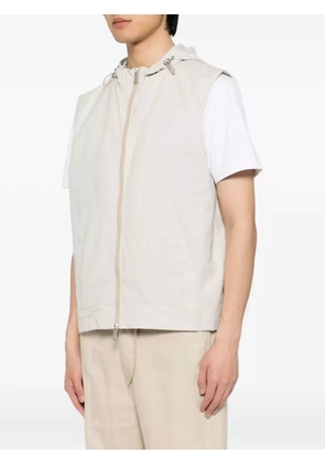 Eleventy hooded zip-front gilet - Neutrals