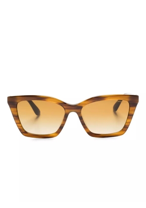 Emporio Armani striped cat-eye sunglasses - Brown