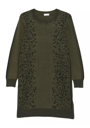 LIU JO animal-pattern knitted mini dress - Green