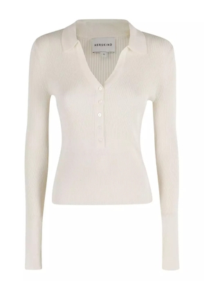 HERSKIND ribbed polo-neck sweater - Neutrals