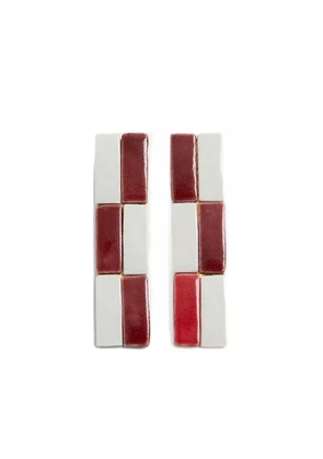 Andres Gallardo Tile earring - White