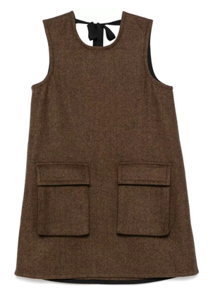 Plan C herringbone mini dress - Brown