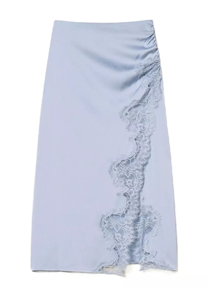 TWINSET ruched lace-embellished skirt - Purple