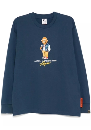 AAPE BY *A BATHING APE® graphic-print long-sleeves T-shirt - Blue