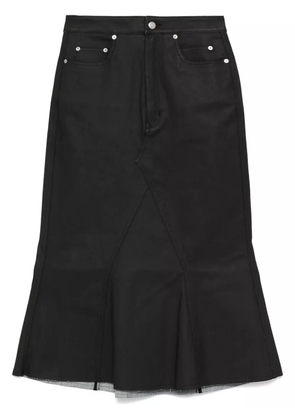 Rick Owens coated midi skirt - Black