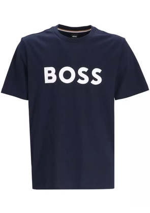 BOSS logo-print cotton T-shirt - Blue
