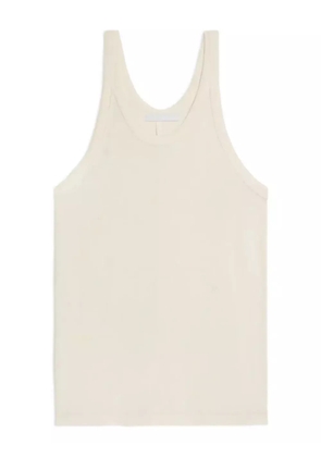 Helmut Lang logo embroidered top - Neutrals