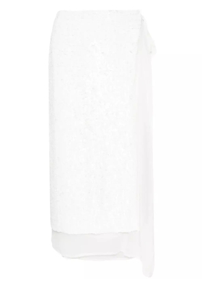 P.A.R.O.S.H. sequinned wrap midi skirt - Neutrals