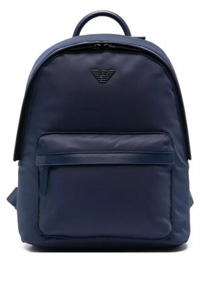 Emporio Armani logo-plaque backpack - Blue