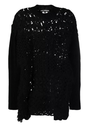 Junya Watanabe panelled open-knit jumper - Black