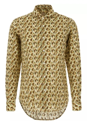 4FF abstract-print cotton shirt - Neutrals
