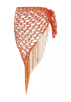 Agua Bendita Catty crochet fringed pareo - Orange