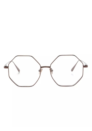 Linda Farrow Lianas geometric-frame glasses - Brown