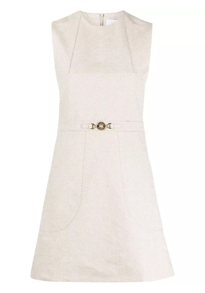 Patou logo-jacquard cotton A-line minidress - Neutrals