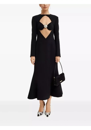 David Koma crystal-embellished cut-out midi dress - Black