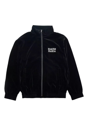 WACKO MARIA embroidered velvet track jacket - Black