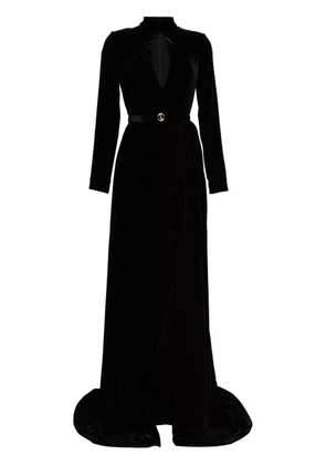 Saiid Kobeisy velvet long dress - Black