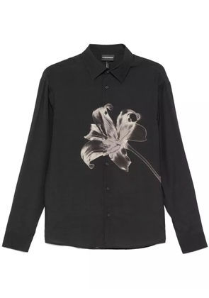 Emporio Armani floral-print shirt - Black