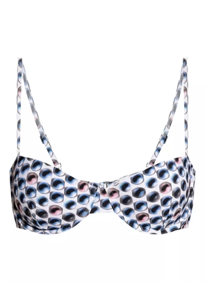 Tory Burch eye-print bikini top - Blue