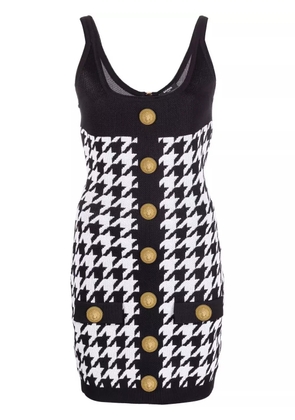 Balmain houndstooth sleeveless minidress - Black