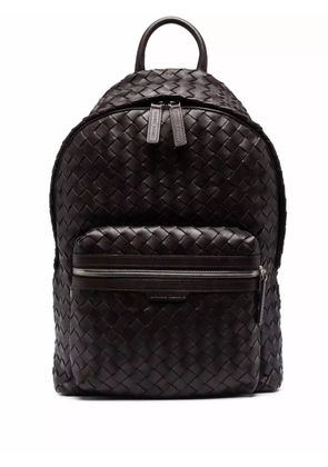 Officine Creative interwoven-design zip-fastening backpack - Brown