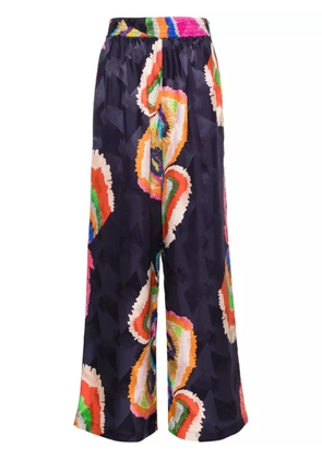 Rianna + Nina Melina jacquard silk trousers - Blue