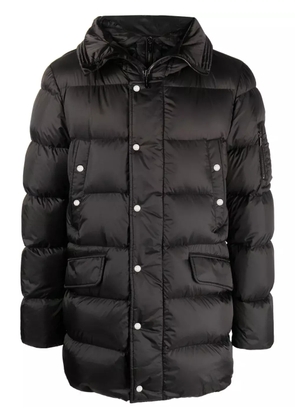 Moorer padded press-stud fastening coat - Black