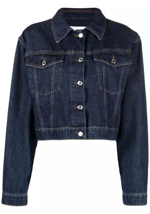 MSGM spread-collar denim jacket - Blue