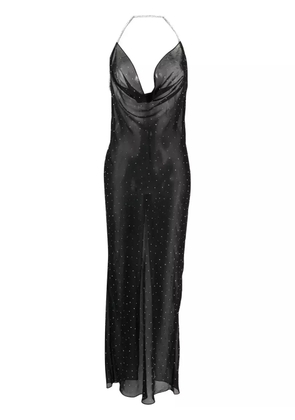 Nuè crystal-embellished sheer maxi dress - Black