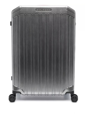 PIQUADRO logo-lettering zip-up luggage - Silver