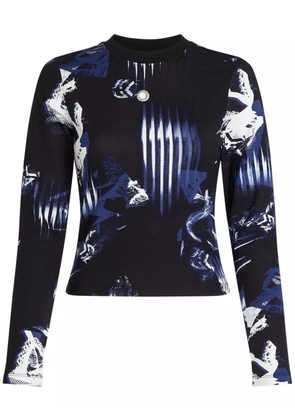 Karl Lagerfeld Jeans digital print long-sleeved top - Blue