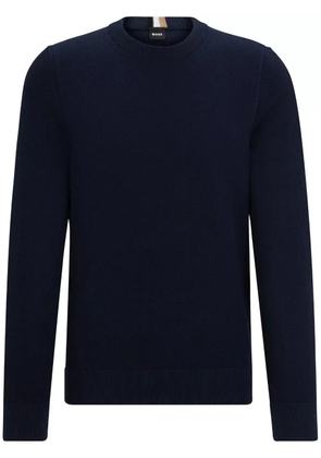 BOSS crew-neck cotton jumper - Blue