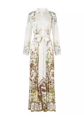 Camilla floral-print lace-detail maxi dress - White