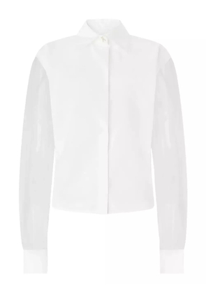 Genny organza-sleeve shirt - White