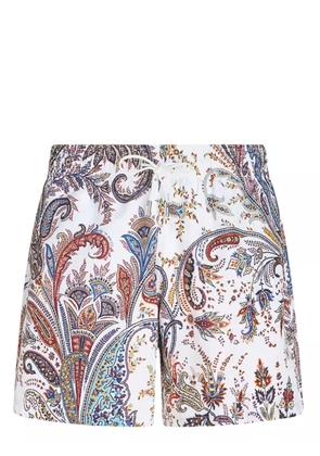 ETRO paisley-print drawstring swim shorts - White