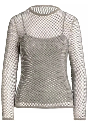 Ralph Lauren Collection crystal-embellished long-sleeve top - Grey