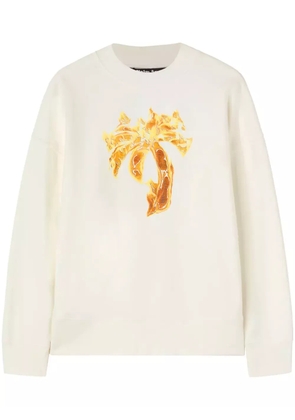 Palm Angels Burning Palm cotton sweatshirt - Neutrals